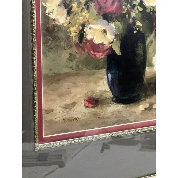 Vintage Floral Art Print by Tricia May in Gold Frame 24” x 22"